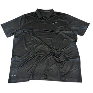Nike Tiger Woods Collection Polo Shirt Mens XXL 2XL Black TW Stretch Golf